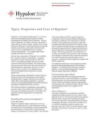 Types, Properties & Uses of Hypalon