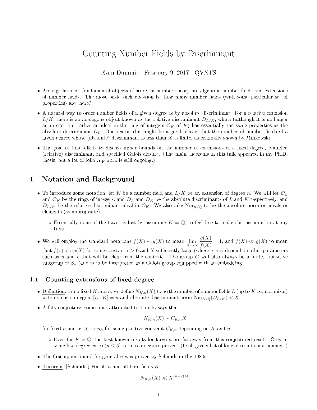 Counting Number Fields by Discriminant