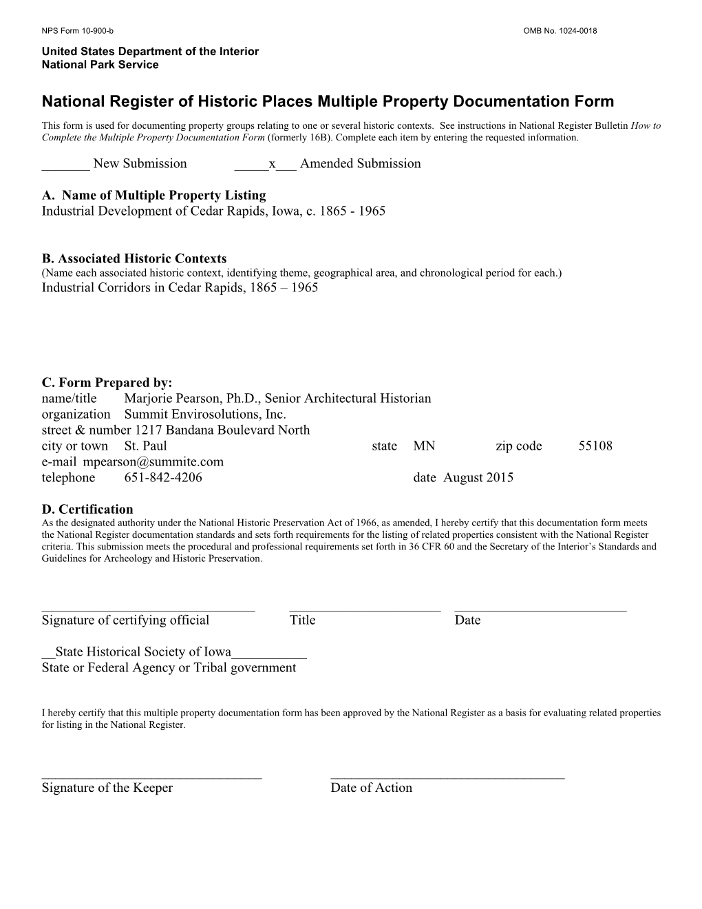 Industrial Properties (Adapted From: Arcgis Esri Street and Topo Maps) NPS Form 10-900-A OMB No