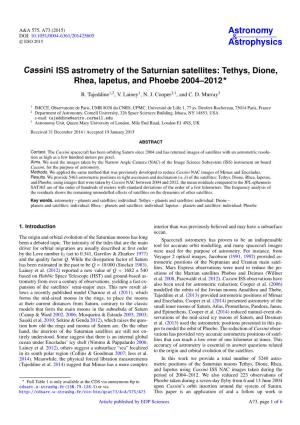Cassini ISS Astrometry of the Saturnian Satellites: Tethys, Dione, Rhea, Iapetus, and Phoebe 2004–2012?