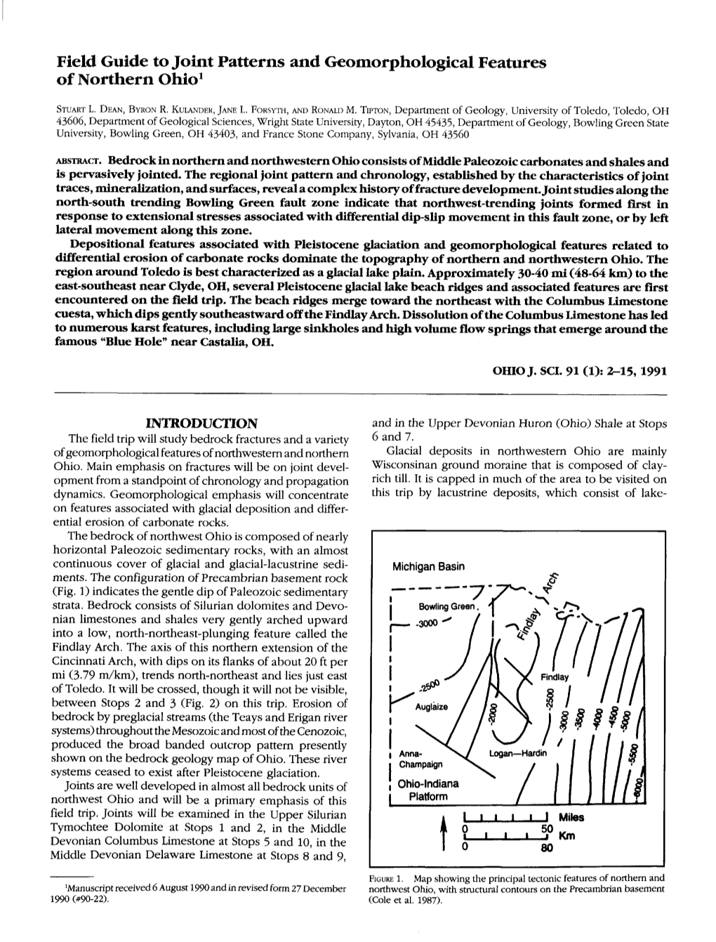 Field Guide to Joint Patterns and Geomorphological Features of Northern Ohio1