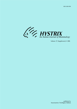 Hystrix, the Italian Journal of Mammalogy