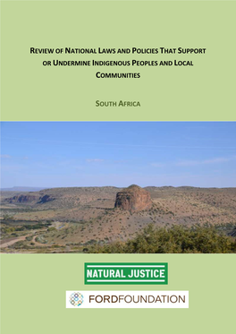 Review of National Laws and Policies That Support Or Undermine Indigenous Peoples and Local Communities