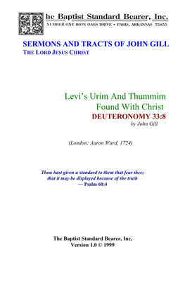 Levi's Urim & Thummim Found with Christ