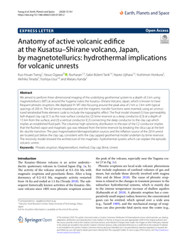 Anatomy of Active Volcanic Edifice at the Kusatsu–Shirane Volcano