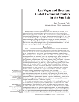 Las Vegas and Houston: Global Command Centers in the Sun Belt