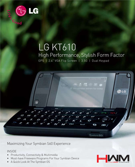 LG KT610 High Performance, Stylish Form Factor GPS | 2.4” VGA Flip Screen | 3.5G | Dual Keypad