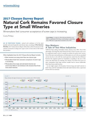Natural Cork Remains Favored Closure Type at Small Wineries Winemakers Feel Consumer Acceptance of Screw Caps Is Increasing