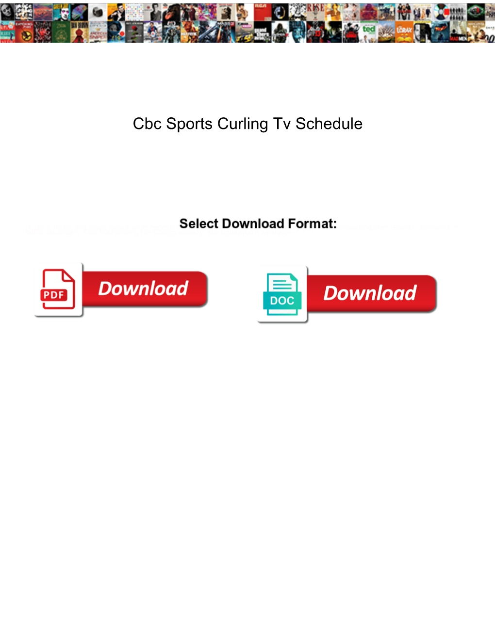 Cbc Sports Curling Tv Schedule