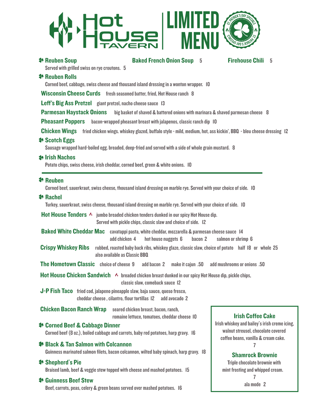 Limited Menu