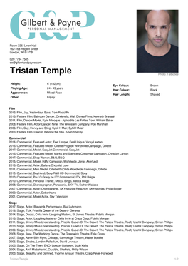 Tristan Temple Photo: Talbotlee