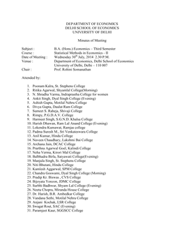 Third Semester – Statistical Methods in Economics II – 30-07-2014