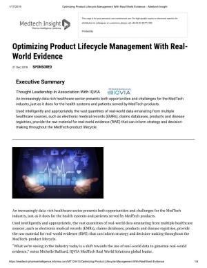 Optimizing Product Lifecycle Management with Real World