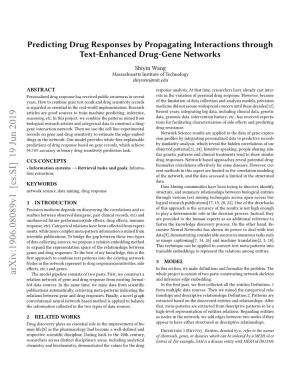 Predicting Drug Responses by Propagating Interactions Through Text-Enhanced Drug-Gene Networks