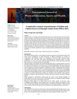 Comparative Analysis of Performance of Indian and Chinese Boxers At