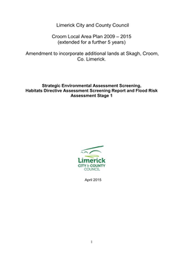 Limerick City and County Council Croom Local Area Plan 2009 – 2015