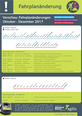 Vorschau: Fahrplanänderungen Oktober