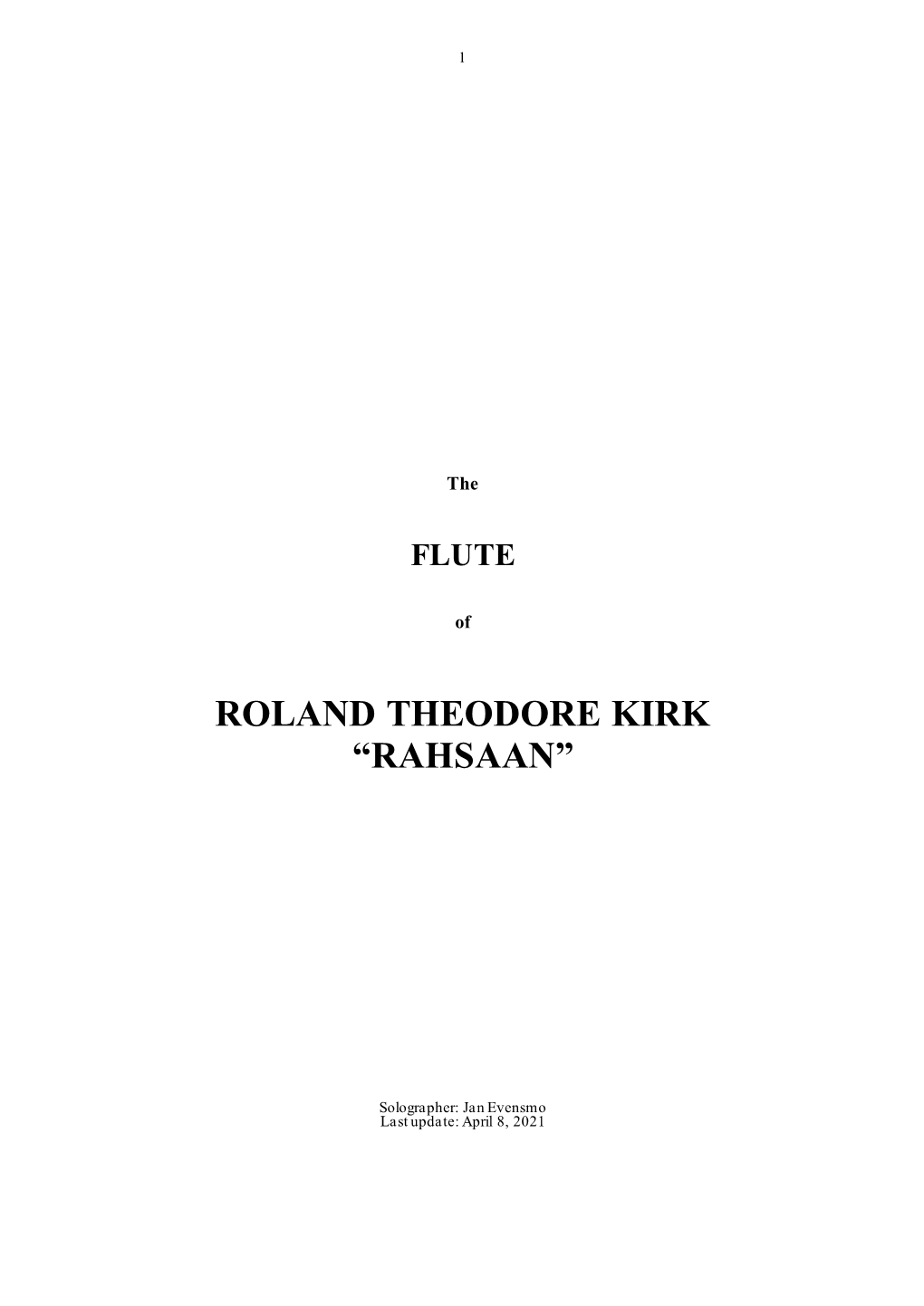 Download the FLUTE of ROLAND KIRK