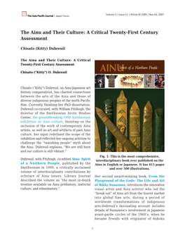 The Ainu and Their Culture: a Critical Twenty-First Century Assessment