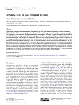 Antiprogestins in Gynecological Diseases