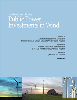 Public Power Investments in Wind