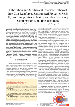 Fabrication and Mechanical Characterization of Jute-Coir