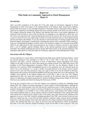 Report on Pilot Study on Community Approach to Flood Management Phase IV