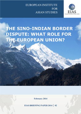 The Sino-Indian Border Dispute: What Role for the European Union?