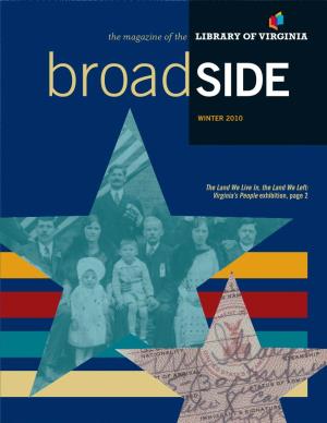 The Magazine of the Broadside WINTER 2010