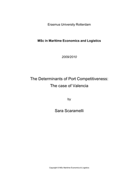 The Determinants of Port Competitiveness: the Case of Valencia