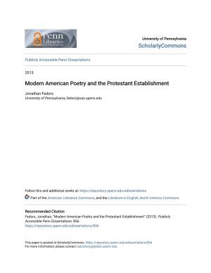 Modern American Poetry and the Protestant Establishment