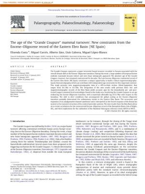 Grande Coupure” Mammal Turnover: New Constraints from the Eocene–Oligocene Record of the Eastern Ebro Basin (NE Spain)