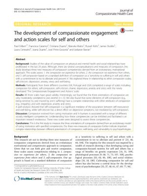 The Development of Compassionate Engagement and Action Scales For