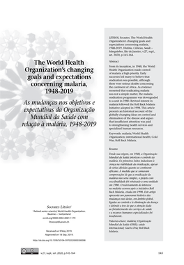 The World Health Organization's Changing Goals and Expectations