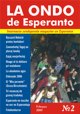 La Ondo De Esperanto. 2007, N-Ro 2 (148)