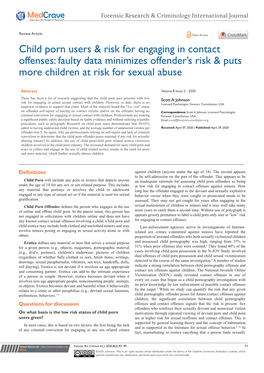 Child Porn Users & Risk for Engaging in Contact Offenses: Faulty Data