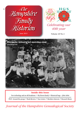Hampshire Family Historian Is the Official Publication Email: Ken Smallbone by Ken Smallbone 42 of the Hampshire Genealogical Society