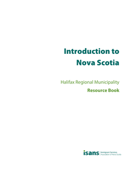 Introduction to Nova Scotia – Halifax Regional Municipality