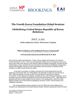 The Fourth Korea Foundation Global Seminar Globalizing United States