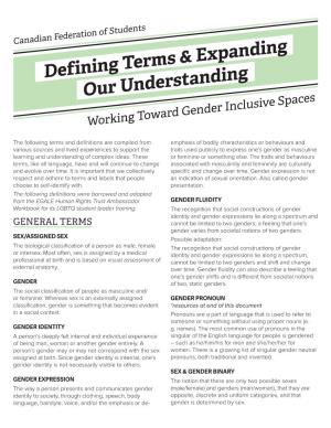 Defining Terms & Expanding Our Understanding