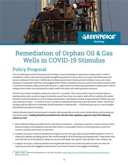Orphan Oil Wells Briefing