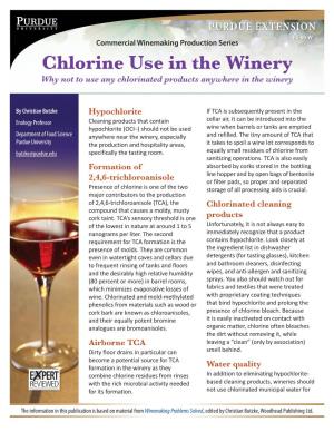 Chlorine Use in the Winery Why Not to Use Any Chlorinated Products Anywhere in the Winery