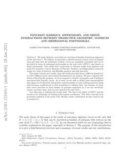 Poncelet-Darboux, Kippenhahn, and Szeg\H {O}: Interactions Between