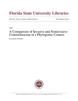 A Comparison of Invasive and Noninvasive Commelinaceae in a Phylogentic Context Jean Burns Moriuchi