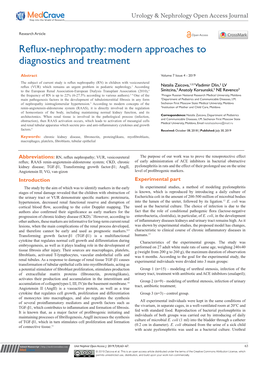 Reflux-Nephropathy: Modern Approaches to Diagnostics and Treatment