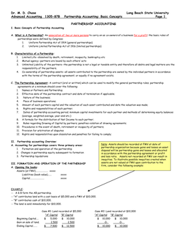 Basic Concepts Page 1 PARTNERSHIP ACCOUNTING