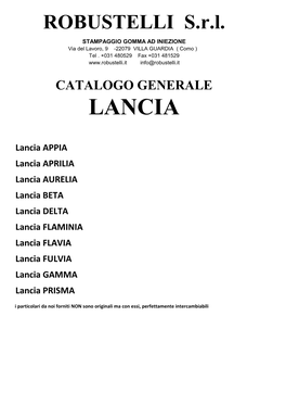 Catalogo Generale Lancia Rev. 06.2021.Xlsx
