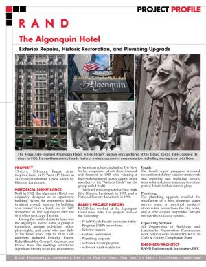 The Algonquin Hotel PROJECT PROFILE