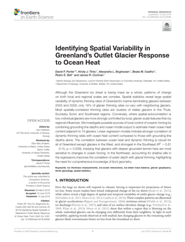 Identifying Spatial Variability in Greenland's Outlet Glacier
