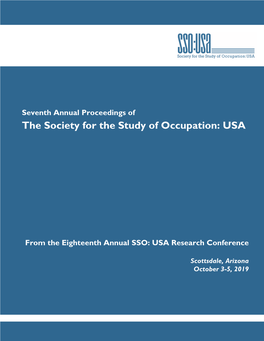 The Society for the Study of Occupation: USA